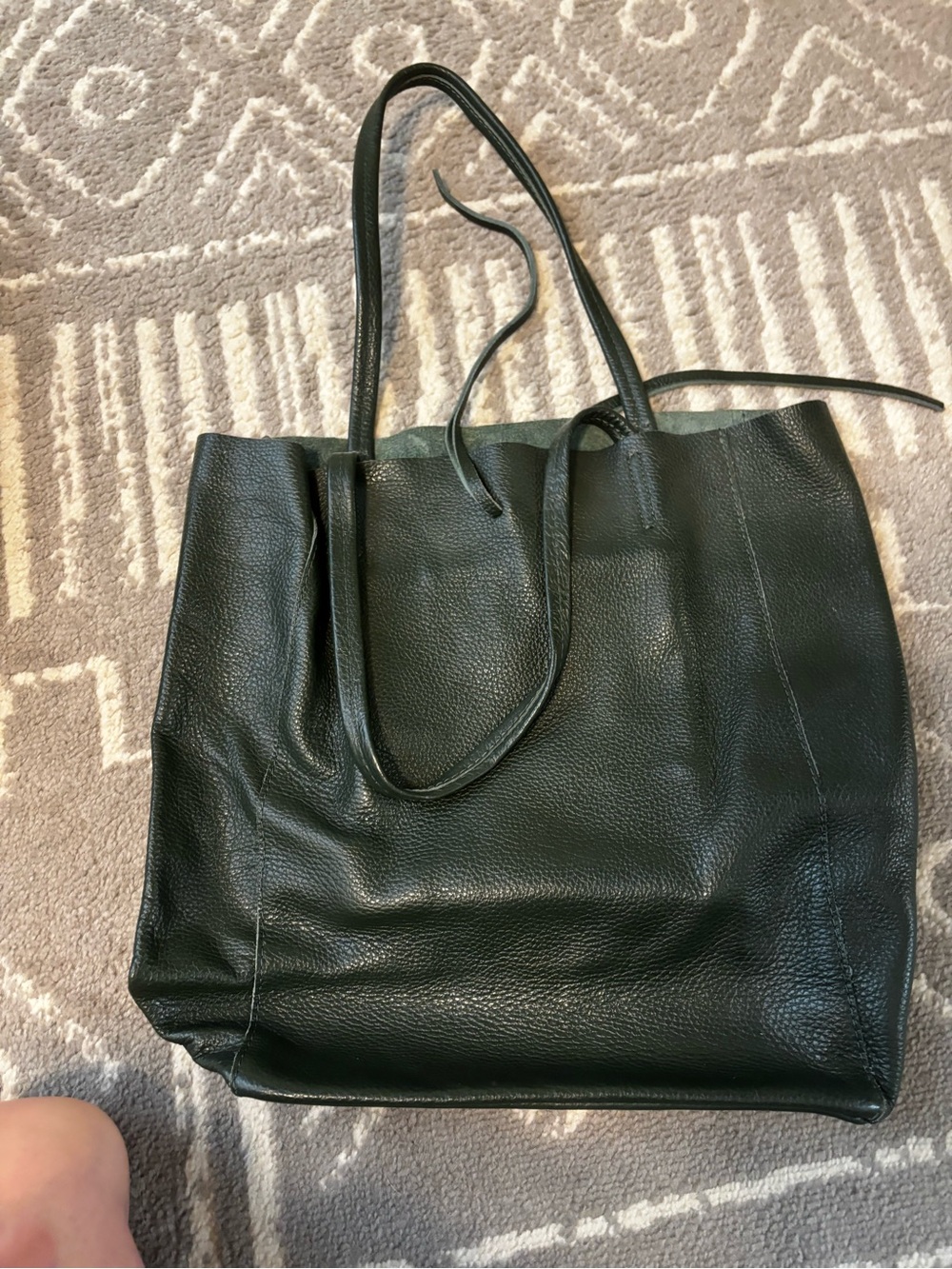 NWOT Hunter Green Italian Leather Tote